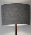 Solid Wood Floor Lamp With Dark Gray Fabric Drum Shade - Brown - HomeRoots - Floor Lamps - Elite Enclave Home