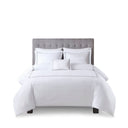 500 Thread Count Luxury - King Sateen Embroidered Duvet Cover Set - White / Gray
