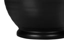 Ceramic Round Table Lamp With Ivory Drum Shade - Black - HomeRoots - Table Lamps - Elite Enclave Home