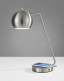 21" Metal Desk Table Lamp With Silver Shade - Silver