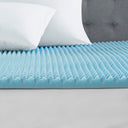 Full Gel Memory Foam All Season Reversible Hypoallergenic Cooling Mattress Topper - Blue