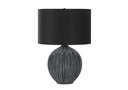 23" Ceramic Round Table Lamp With Black Drum Shade - Black - HomeRoots - Table Lamps - Elite Enclave Home