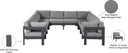 Nizuc - Outdoor Patio 10 Piece Modular Sectional With Gray Frame