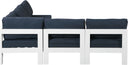 Nizuc - Outdoor Patio 5 Piece Modular Sectional With White Frame - Meridian Furniture - Stationary Sectionals- Elite Enclave Home