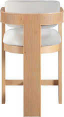 Sacha - Linen Stool With Natural Base - Meridian Furniture - Counter Height (24" - 27") - Elite Enclave Home