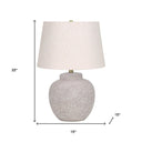 Concrete Urn Table Lamp With Abstract Empire Shade - Cream - HomeRoots - Table Lamps - Elite Enclave Home