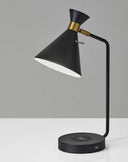 Asymmetrical Diabolo Metal Desk Lamp - Black