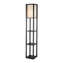Sleek Column Style Floor Lamp With Storage - Black / White - HomeRoots - Floor Lamps - Elite Enclave Home