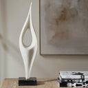 Fluid Drop - Stone Sculpture - White - Uttermost - Sculptures & Figurines - Elite Enclave Home