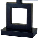 Open Square Table Lamp With White Rectangle Shade - Bronze