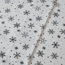 Oversized Flannel - 4 Piece Full Sheet Set - Black Snowflakes