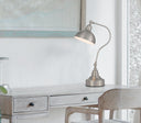 Metal Lantern Desk Table Lamp With Nickel Dome Shade - Nickel - HomeRoots - Table Lamps - Elite Enclave Home