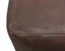 Leather Square Pouf Ottoman - Dark Brown