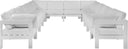 Nizuc - Outdoor Patio 12 Piece Modular Sectional With White Frame - Meridian Furniture - Stationary Sectionals- Elite Enclave Home