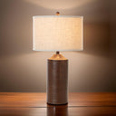 Table Lamp USB With Beige Drum Shade (Set of 2) - Distressed Brown