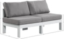Nizuc - Outdoor Patio 2 Seat Armless Modular Sofa With White Frame - Meridian Furniture - Stationary Sectionals- Elite Enclave Home