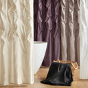 Laurel - Tufted Semi - Sheer Shower Curtain - Black - Madison Park - Shower Curtains - Elite Enclave Home