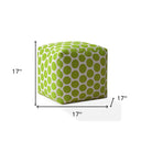Cotton Polka Dots Pouf Cover - Green / White