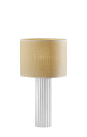 24" Ceramic Cylinder Table Lamp With Beige Drum Shade - White - HomeRoots - Table Lamps - Elite Enclave Home