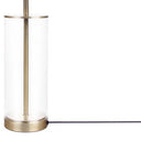 Metal Cylinder USB Table Lamp With Empire Shade - Clear / Gold / White - HomeRoots - Table Lamps - Elite Enclave Home