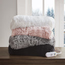 Malea - Shaggy Heated Throw - White - Serta - Heated Throws - Elite Enclave Home