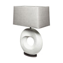 Geometric Table Lamp With Gray Shade - White