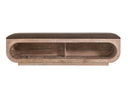 White Balam - Wooden Bench With Cushioned Seat - Ivory White