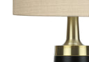 Metal Cylinder Table Lamp With Beige Drum Shade - Black And Gold - HomeRoots - Table Lamps - Elite Enclave Home