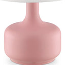 Metal Bedside Table Lamp With White Shade - Pink
