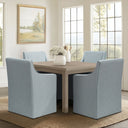 Charlotte - Skirted Dining Arm Chair With Casters - Blue - Madison Park - Arm Chairs - Elite Enclave Home
