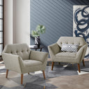 Newport - Wide Mid - Century Modern Lounge Chair (Set of 2) - Light Gray - INK+IVY - Chair Sets - Elite Enclave Home