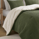 Riordan - King/California King Waffle Knit Comforter Set - Olive - Madison Park - Comforters & Sets - Elite Enclave Home
