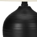 Ceramic Round Table Lamp With Ivory Drum Shade - Black - HomeRoots - Table Lamps - Elite Enclave Home