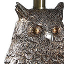 Resin Owl Table or Desk Lamp - Antiqued Silver