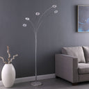 5 Light Contempo Arc LED Floor Lamp - Silver - HomeRoots - Floor Lamps - Elite Enclave Home