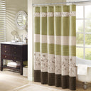 Serene - Embroidered Floral Shower Curtain - Green - Madison Park - Shower Curtains - Elite Enclave Home