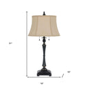 Metal Two Light Candlestick Table Lamp With Beige Empire Shade - Black - HomeRoots - Table Lamps - Elite Enclave Home