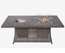 Wicker Outdoor Gas Fire Pit Table With Ice Bucket - Gray