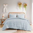 Lucy - Clip Jacquard King Comforter Set - Blue