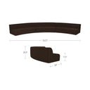 Naomi - 3 Piece Concave Modular Sectional - Dark Brown - Moe's Home Collection - Stationary Sectionals - Elite Enclave Home