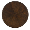 Philippe - Round Coffee Table With Shelf - Brown