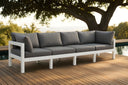 Nizuc - Outdoor Patio 4 Seat Modular Sofa With White Frame - Meridian Furniture - Stationary Sectionals- Elite Enclave Home