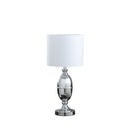 Metal Urn Table Lamp With White Drum Shade - Silver