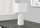 Ceramic Cylinder Table Lamp With Drum Shade - Cream - HomeRoots - Table Lamps - Elite Enclave Home
