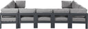 Nizuc - Outdoor Patio 9 Piece Modular Sectional With Gray Frame