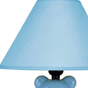 Bedside Table Lamp With Blue Empire Shade - Blue