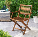 24" Solid Wood Indoor Outdoor Deck Chair - Light Brown