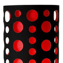 Steel Novelty Floor Lamp With And Red Drum Shade - Silver / Black - HomeRoots - Floor Lamps - Elite Enclave Home