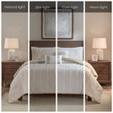 Anslee - King 3 Piece Yarn Dyed Comforter Set - Taupe