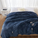 Heated Microlight to Berber - King Blanket - Indigo